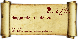 Mogyorósi Éva névjegykártya