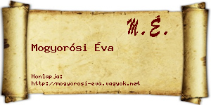 Mogyorósi Éva névjegykártya